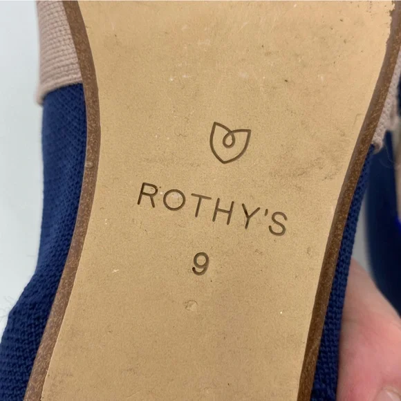 Rothy’s blue tan bow Maryjane pointed toe shoes size 9 - Picture 2 of 7